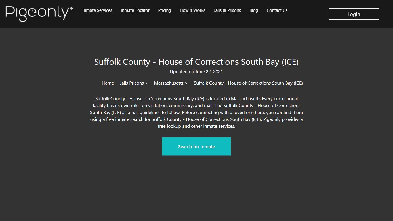 Suffolk County - House of Corrections South Bay (ICE ...